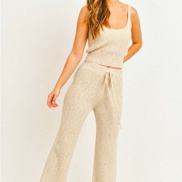 Paper crane mixed yarn drawstring pants - Picture 3 of 7